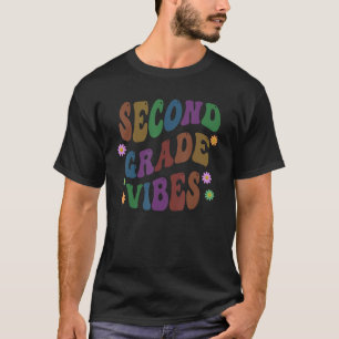 Vintage 2nd Grade Vibes Teacher Groovy Second Grad T-Shirt