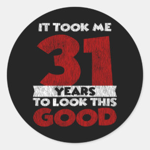 Vintage 31 Years Old Funny 31st Birthday Gift Classic Round Sticker