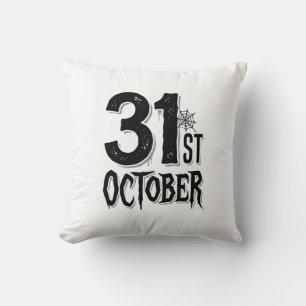 Vintage 31st October Halloween Typography Design_1 Cushion