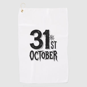 Vintage 31st October Halloween Typography Design_1 Golf Towel