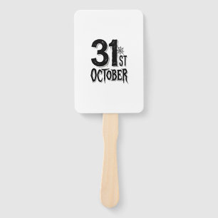 Vintage 31st October Halloween Typography Design_1 Hand Fan