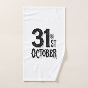 Vintage 31st October Halloween Typography Design_1 Hand Towel