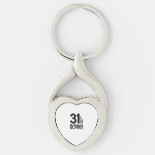 Vintage 31st October Halloween Typography Design_1 Key Ring