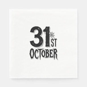 Vintage 31st October Halloween Typography Design_1 Napkin