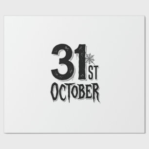 Vintage 31st October Halloween Typography Design_1 Wrapping Paper