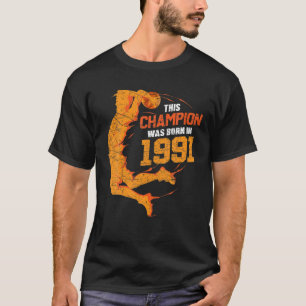 Vintage 31Th Birthday Basketball 1991 Distressed B T-Shirt