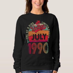 Vintage 32nd Birthday Awesome Since July 1990 Sweatshirt