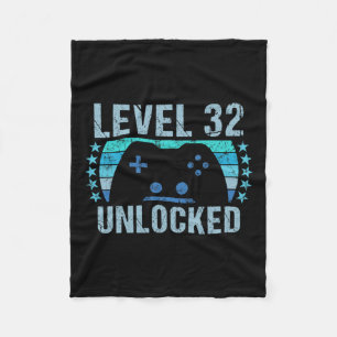 Vintage 32nd Birthday Gift 32 Year Old Boy Girl Ga Fleece Blanket
