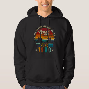 Vintage 32th Birthday Awesome Since June 1990 Epic Hoodie