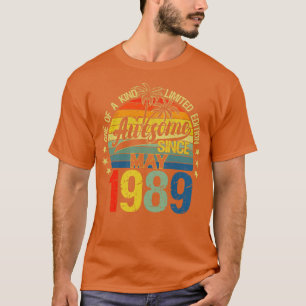 Vintage 33 Years Old May 1989 Decorations 33rd Bir T-Shirt