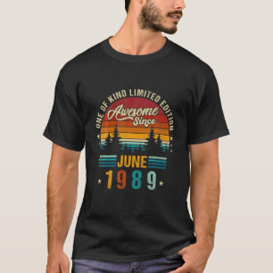 Vintage 33Th Birthday Awesome Since June 1989 Epic T-Shirt