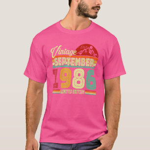 Vintage 36th Birthday Awesome Since September 1986 T-Shirt