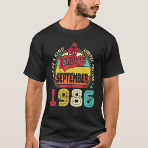 Vintage 36th Birthday Awesome Since September 1986 T-Shirt