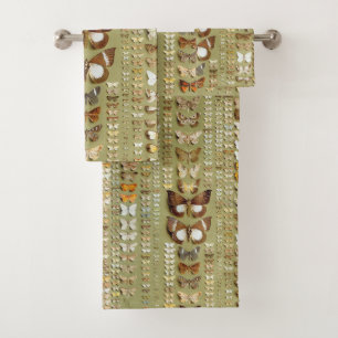 Vintage 374 moths of New Guinea Bath Towel Set