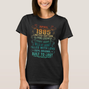 Vintage 37 Years Old April 1985 37th Birthday T-Shirt