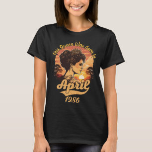 Vintage 37th Birthday This Queen Was Born In April T-Shirt