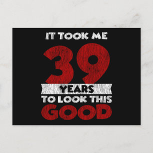 Vintage 39 Years Old Funny 39th Birthday Gift Postcard