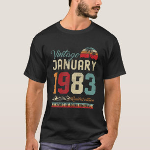 Vintage 39Th Birthday January 1983 39 Years Old T-Shirt
