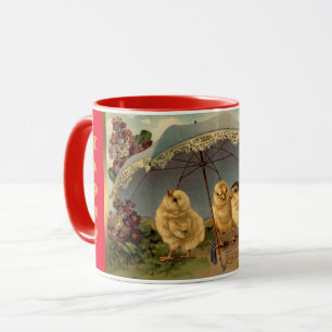 Vintage 3 Chickens Easter Holiday Mug