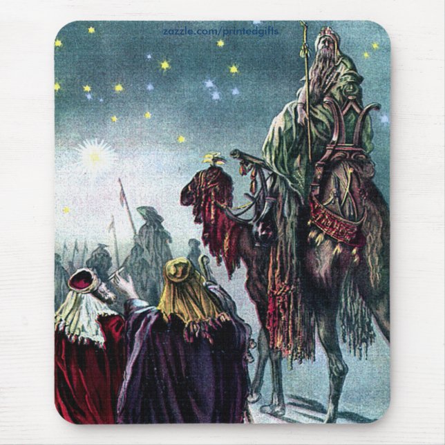 Vintage 3 Kings & Star of Bethlehem Mouse Mat (Front)