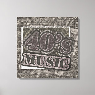 Vintage 40's Music - Wrapped Canvas