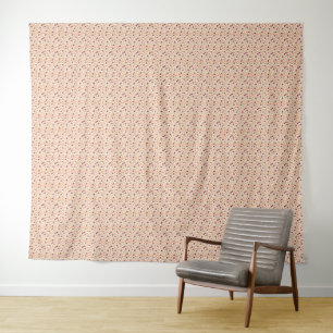 Vintage 40s Soft Peach & Taupe Utility Bloom Tapestry