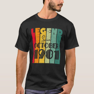 Vintage 40Th Birthday Anniversary Legend Since Oct T-Shirt