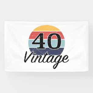 Vintage 40th Birthday Sunset Banner