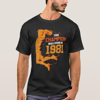 Vintage 41Th Birthday Basketball 1981 Distressed B T-Shirt