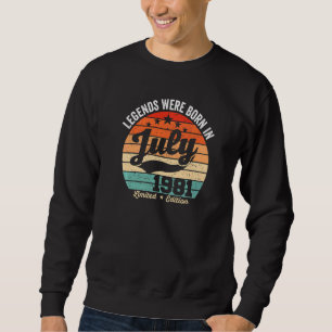 Vintage 41th Birthday Legends Were Born In July 19 Sweatshirt