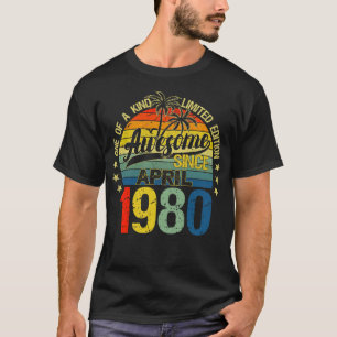 Vintage 42 Years Old April 1980 Decorations 42nd B T-Shirt