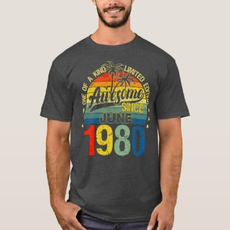 Vintage 42 Years Old June 1980 Decorations 42nd Bi T-Shirt