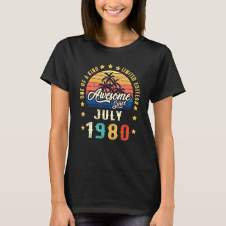 Vintage 42nd Birthday Awesome Since July 1980 Epic T-Shirt