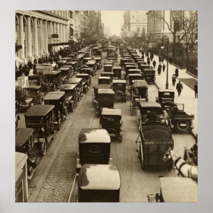 Vintage 42nd Street New York City Photo Circa 1918 Poster