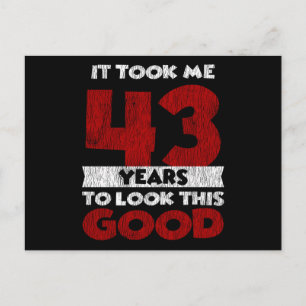 Vintage 43 Years Old Funny 43rd Birthday Gift Postcard