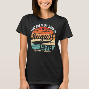 Vintage 43th Birthday Legends Were Born In August  T-Shirt