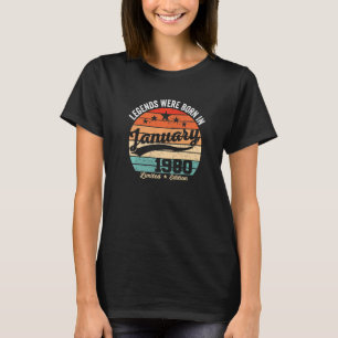 Vintage 43th Birthday Legends Were Born In January T-Shirt