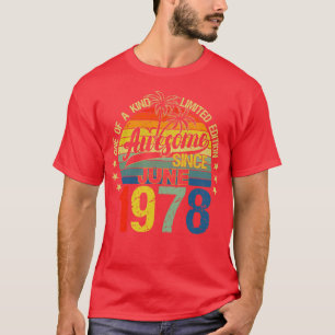 Vintage 44 Years Old June 1978 Decorations 44th Bi T-Shirt