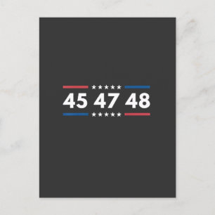 Vintage 45 47 48 Trump 2024 USA Flag President Announcement Postcard