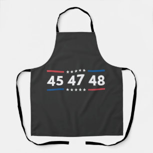 Vintage 45 47 48 Trump 2024 USA Flag President Apron