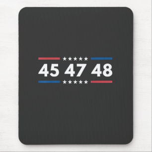 Vintage 45 47 48 Trump 2024 USA Flag President   Mouse Mat