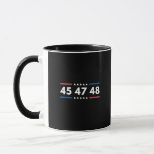 Vintage 45 47 48 Trump 2024 USA Flag President Mug
