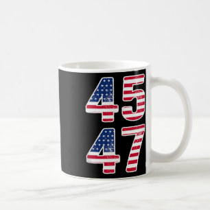 Vintage 45 47 Squared Trump 2024 Election Gift Men Coffee Mug