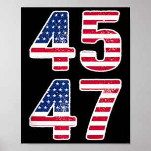 Vintage 45 47 Squared Trump 2024 Election Gift Men Poster