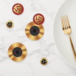 Vintage 45 RPM Gold Vinyl Record Confetti