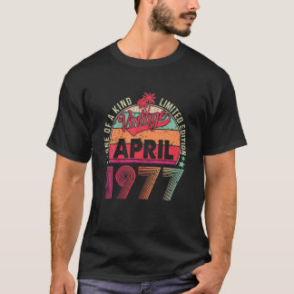 Vintage 45Th Birthday Awesome Since April 1977 T-Shirt