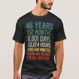 Vintage 46th Birthday 46 Years Old Wedding Anniver T-Shirt