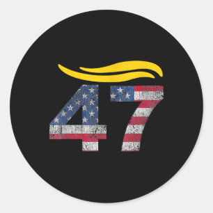 Vintage 47 Trump Hair 2 Classic Round Sticker