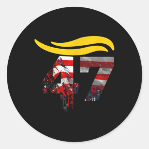 Vintage 47 Trump Hair 6 Classic Round Sticker