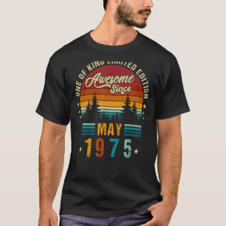 Vintage 47th Birthday Awesome Since May 1975 Epic T-Shirt